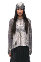 All-Over Print Stretch Mesh Lightweight T-Shirt