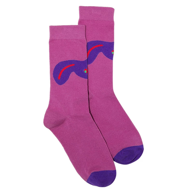 Multi-Color Geometric Animal Socks – Casual, Comfortable & Fun Crew Socks