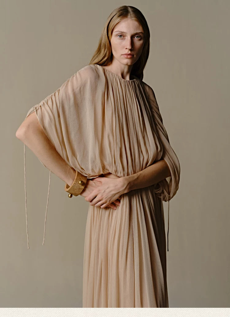 Blush Pink Mulberry Silk Drawstring Top