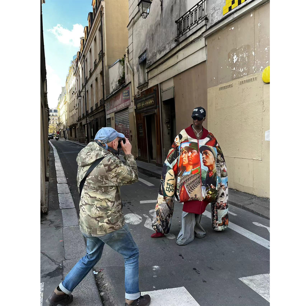 TENXTEN Classic Retro Military Print Art Collector's Jacket