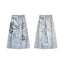 Reversible Alien Futuristic Print Chiffon Mesh Skirt