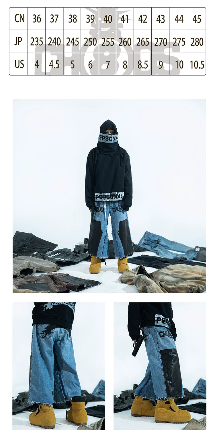 BLACK8MOB & FVVO “freeblack1” Cowhide High-Top Snow Boots