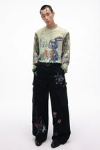 Sad Bunny Graphic Ribbed Long Sleeve T-Shirt – Dreamcore Style