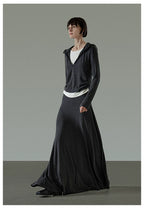 Spring Loose-Fit Slim Flowy Maxi Skirt