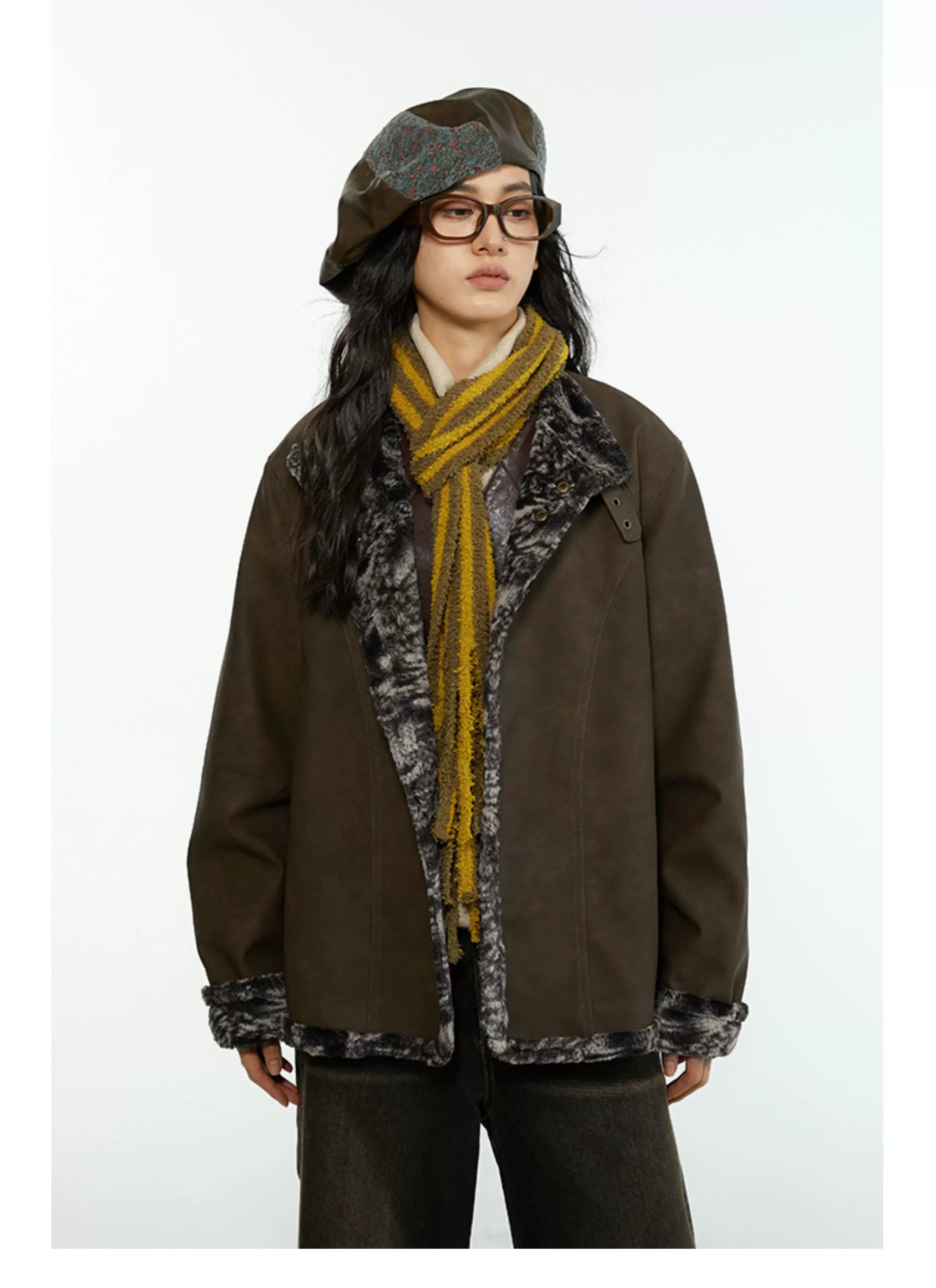 Melange Shearling Jacket – Winter Padded Coat