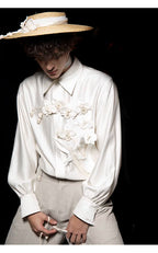 French Orchid Satin Relaxed-Fit Shirt