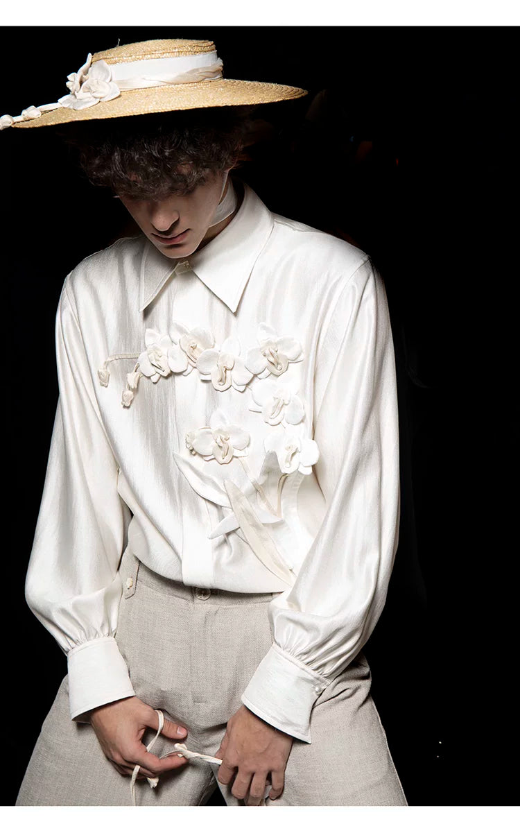 French Orchid Satin Relaxed-Fit Shirt