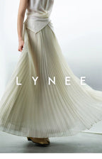 Elegant Chiffon Pleated A-Line Maxi Skirt