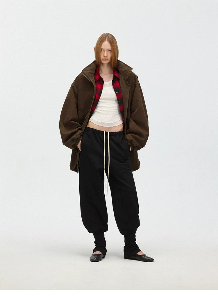 Relaxed Drawstring Jogger Sweatpants