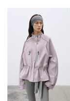 Relaxed Fit Stand Collar Boxy Lightweight Outdoor Jacket – Short Cropped Style