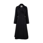 A-Line Hem Waist-Cinching Wool Trench Coat