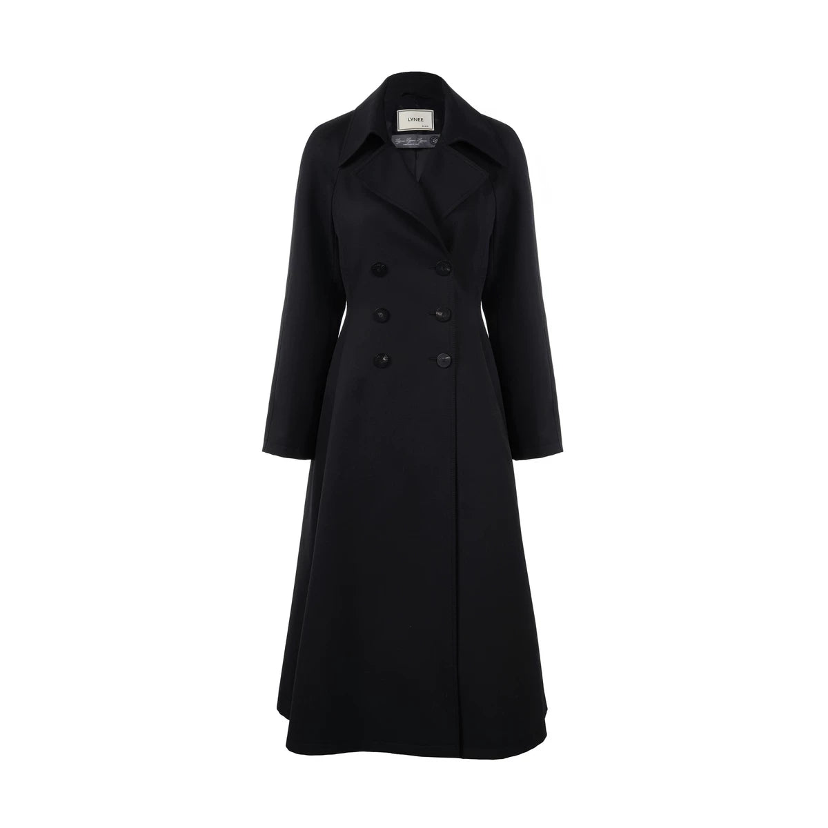A-Line Hem Waist-Cinching Wool Trench Coat