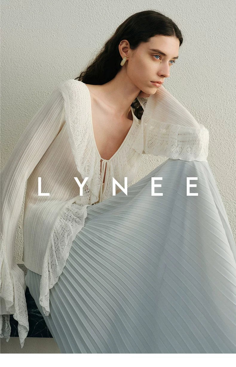 Elegant Chiffon Pleated A-Line Maxi Skirt