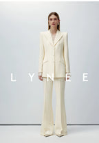 Acetate Lace Waist-Cinching Blazer