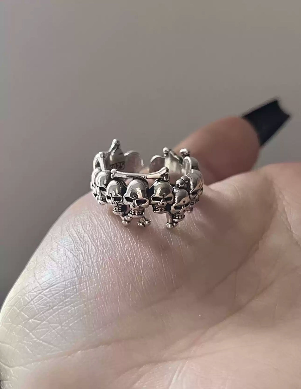 Vintage Skull Silver-Plated Ring