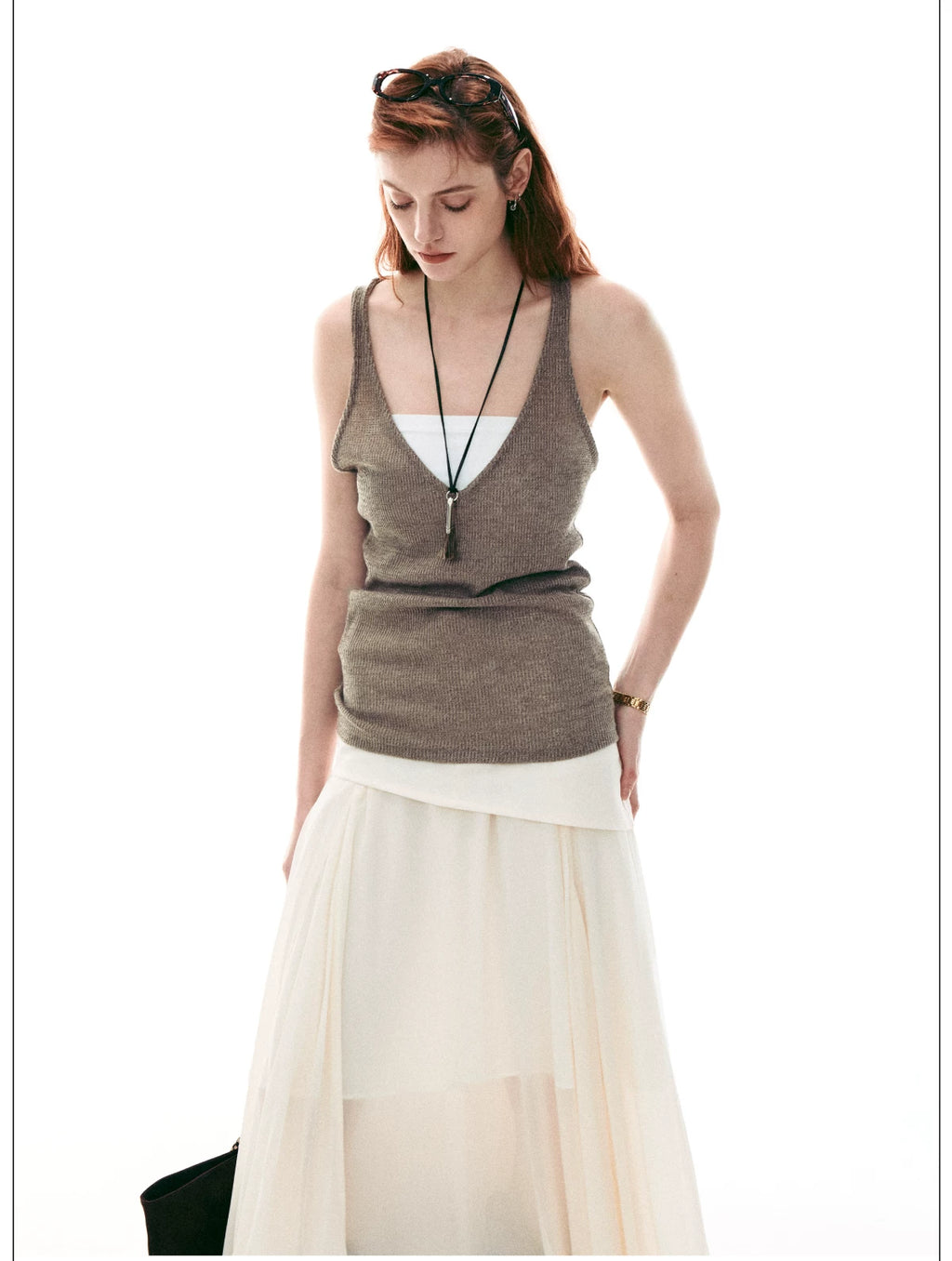 Casual Summer Loose-Fit Contrast Two-Piece Cami Tank Top