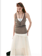 Casual Summer Loose-Fit Contrast Two-Piece Cami Tank Top