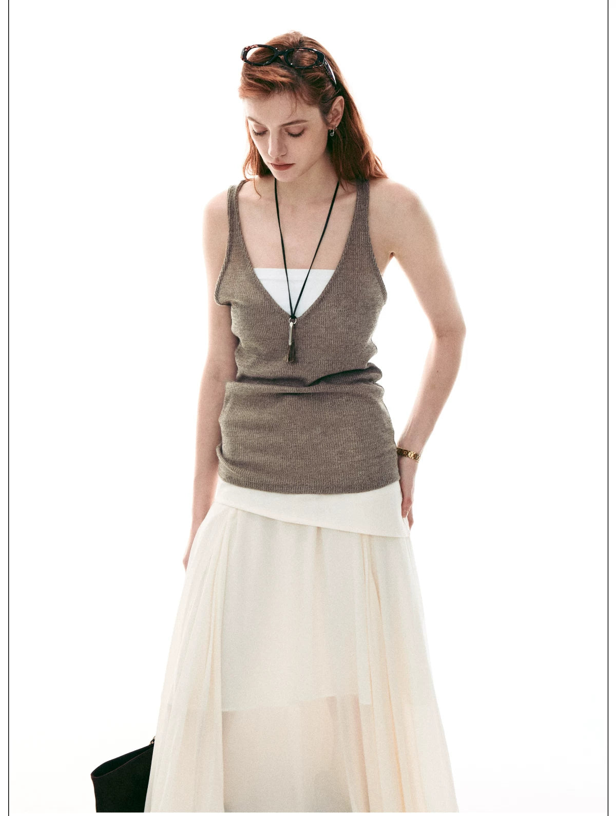 Casual Summer Loose-Fit Contrast Two-Piece Cami Tank Top