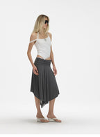 Asymmetric Lace Strap Halter Cami Top