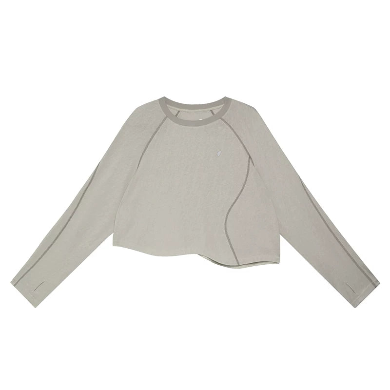 Loose Casual Asymmetrical Cropped T-Shirt