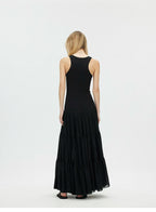 Layered Chiffon A-Line Maxi Dress