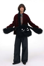Cute Plush Dog Crossbody Bag – Soft Towel Embroidery, Minimalist & Practical