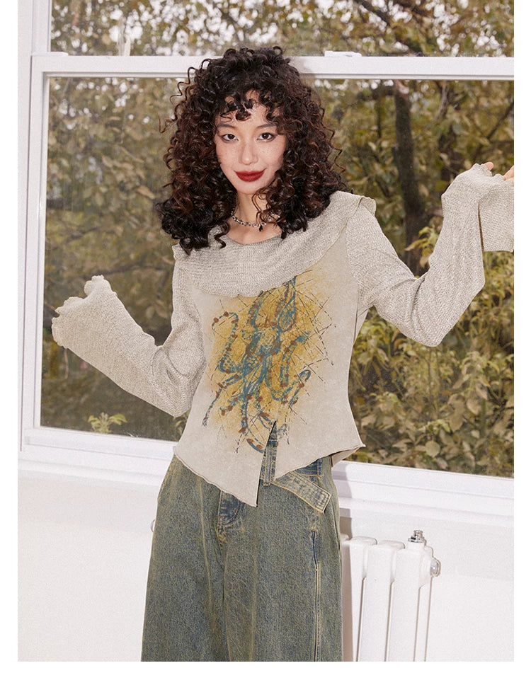 Underwater Imagery Graphic Long Sleeve T-Shirt