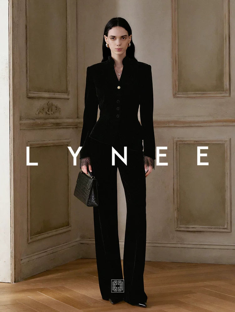 Velvet Straight-Leg Pants Set Secondary image