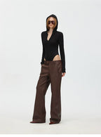 Hooded Stretch Knit Bodysuit with Hidden Zipper
