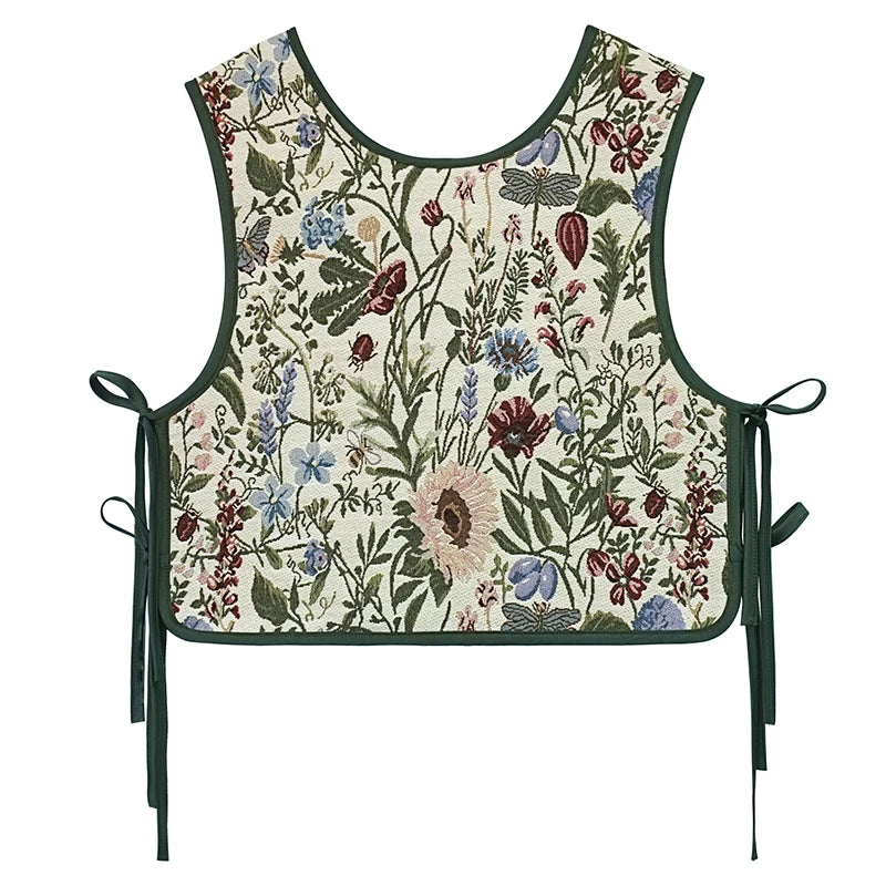 Vintage Jacquard Reversible Cropped Vest Main image
