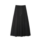 Loose Casual Elastic Waist Pleated Skirt
