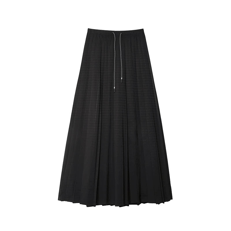 Loose Casual Elastic Waist Pleated Skirt Main image