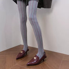 Designer Runway Red Stripe Panel Tights