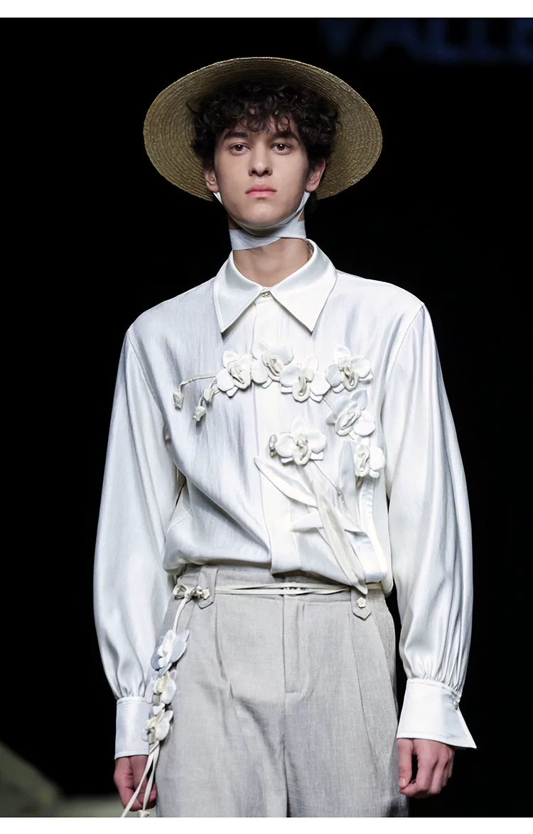 French Orchid Satin Relaxed-Fit Shirt