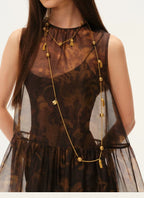 Painterly Print Tiered Sleeveless Dress
