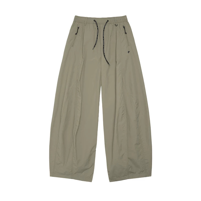 Loose Structured Panel Balloon Casual Pants