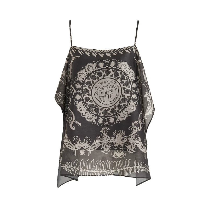 Boho Ethnic Print Vacation Cami Top