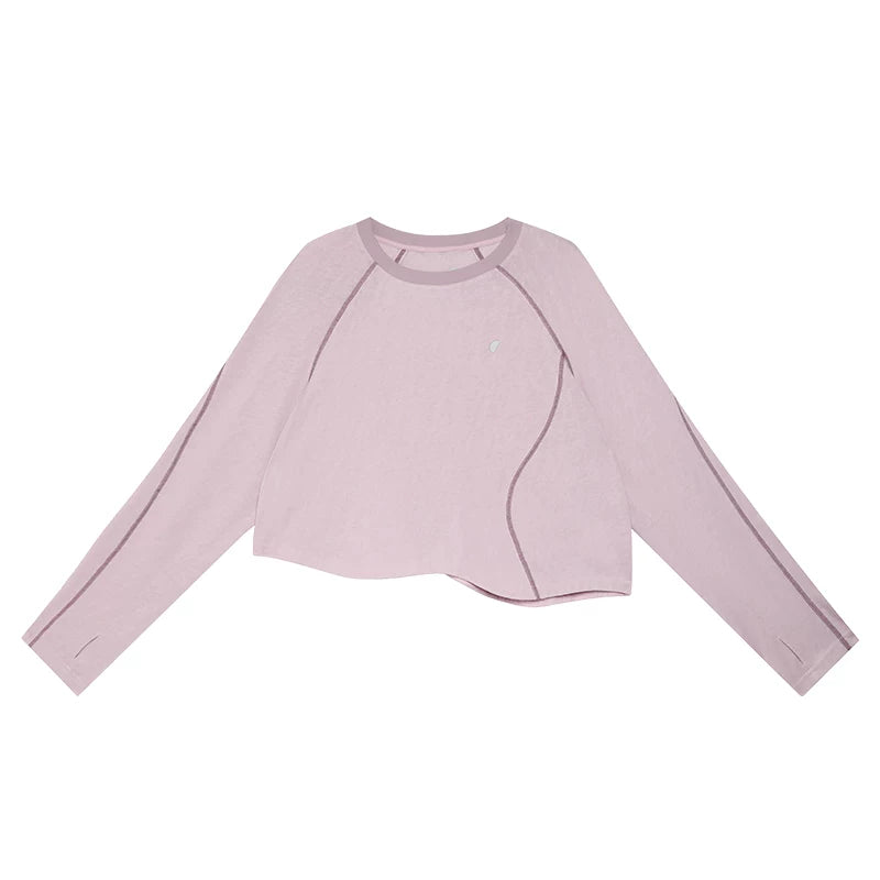 Loose Casual Asymmetrical Cropped T-Shirt
