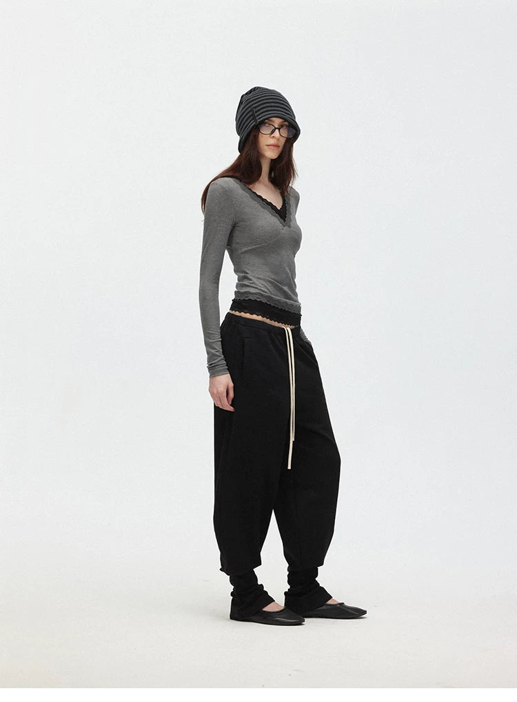 Relaxed Drawstring Jogger Sweatpants