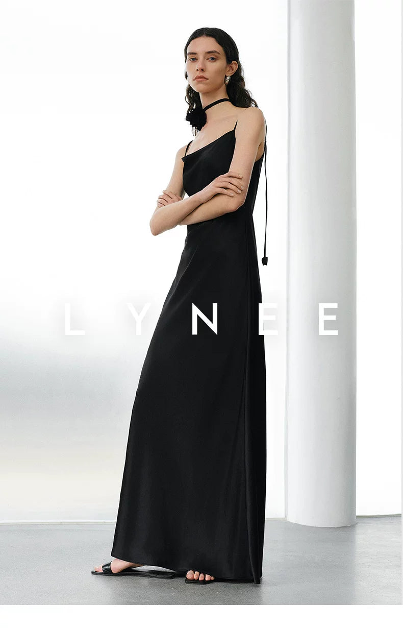 Silky Acetate Satin Slip Dress-Dress Length (Extended)