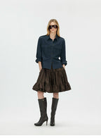 Washed Utility Shirt Jacket with Adjustable Waist