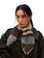 Fluffy Soft Alpaca Blend Faux Fur Fox Scarf with Coconut Buttons – Vintage Retro Style