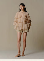 Mulberry Silk Tiered Blouse