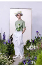 Bellflower Vine Handmade Crochet Appliqué T-Shirt