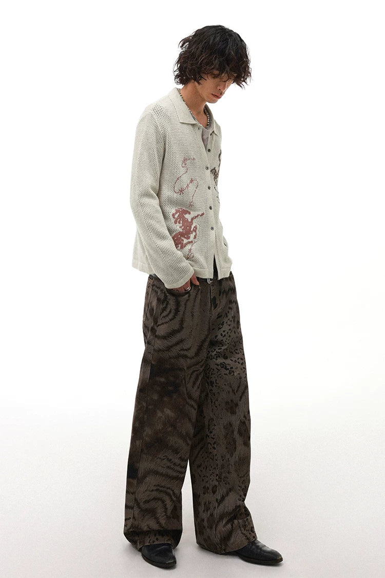 Horse Year Floral Jacquard Knit Cardigan