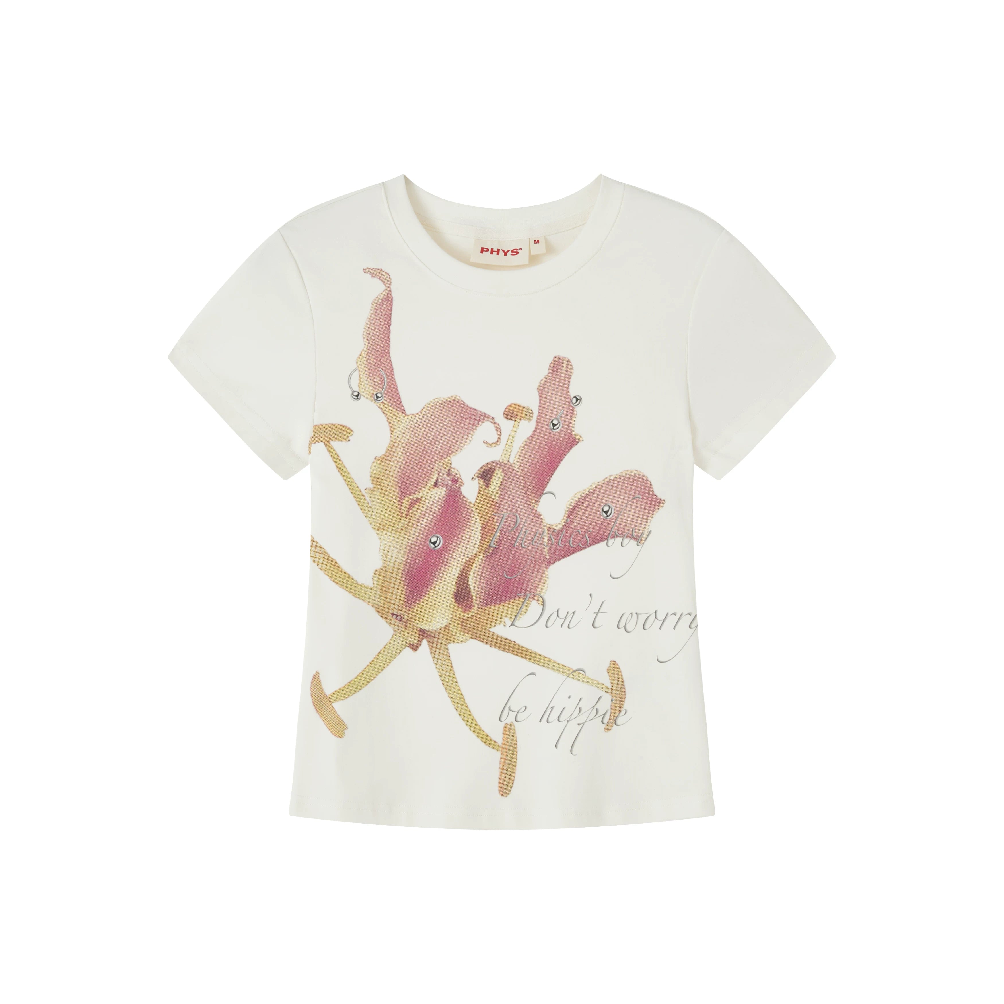 Punk Daffodil Floral Knit Slim Fit Crew Neck T-Shirt Main image