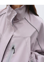 Relaxed Fit Stand Collar Boxy Lightweight Outdoor Jacket – Short Cropped Style