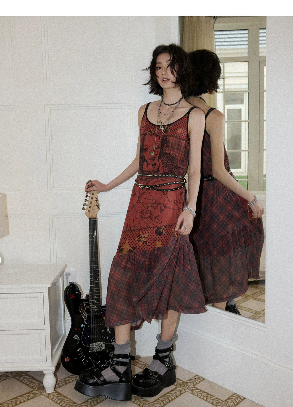 NANA Collaboration Printed Slip Dress