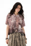 Vintage Workwear-Inspired All-Over Print Draped Short Sleeve Shirt