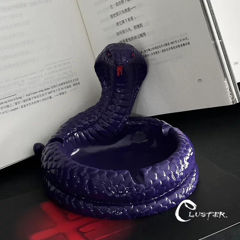 Dark Gothic Black & Red Serpent King Ashtray
